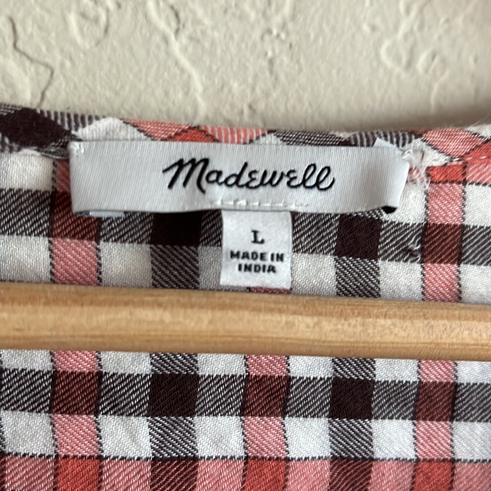 Madewell, Checkers Shirt, L - Picture 3 of 3
